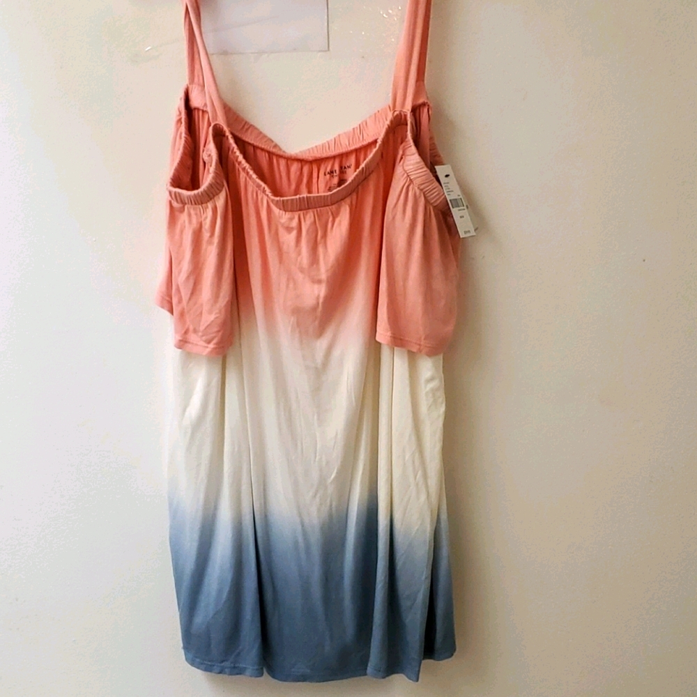Ombre pink,white,blue blouse